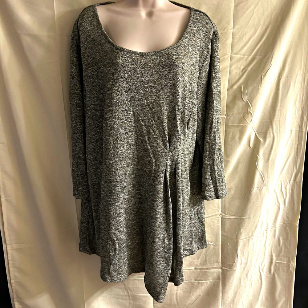 New size 26/28 Lane Bryant diagonal hem side snatched grey metallic top #1713*12